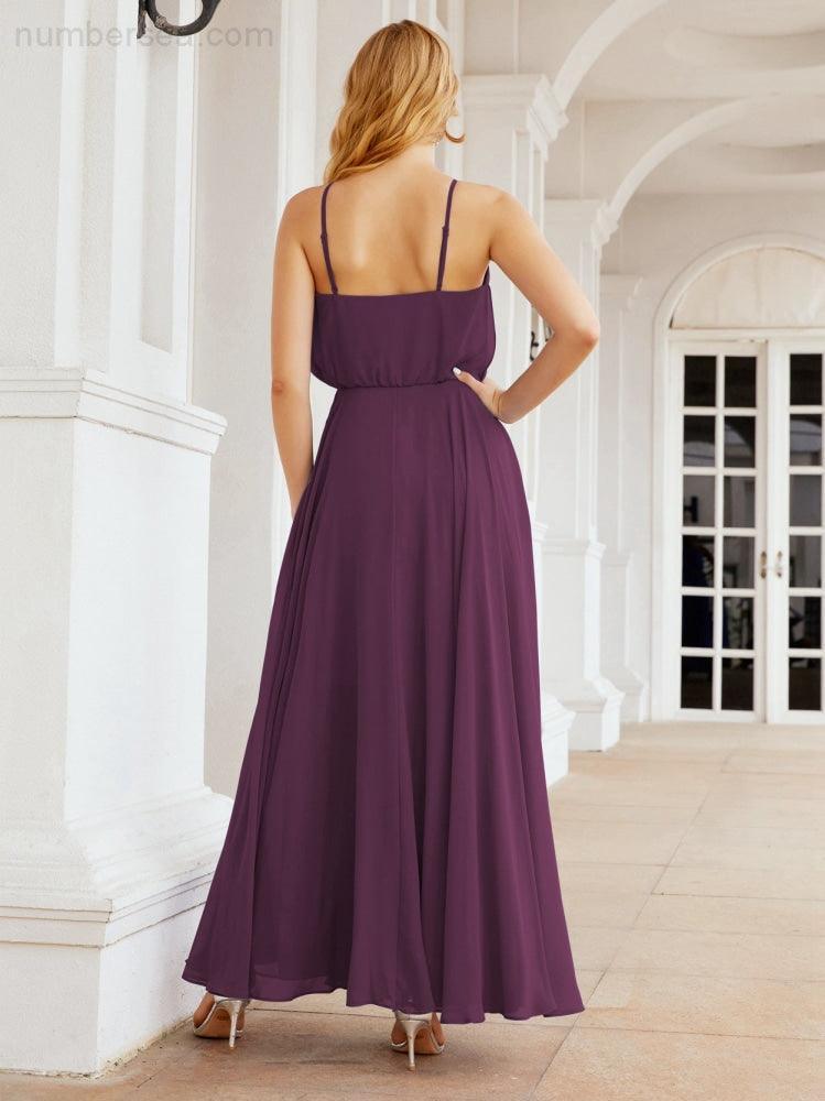 Baoleely  Halter Long Bridesmaid Dresses Formal A line Juniors Dress 28029