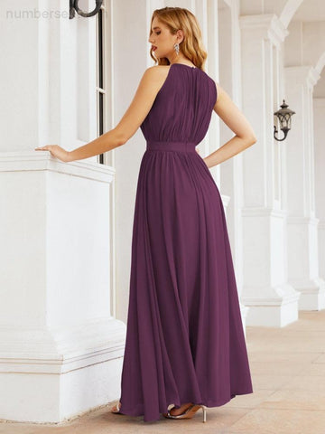 Baoleely Halter Bridesmaid Dress Empire Waist Formal Evening Prom Gown for Mother of The Bride 28030