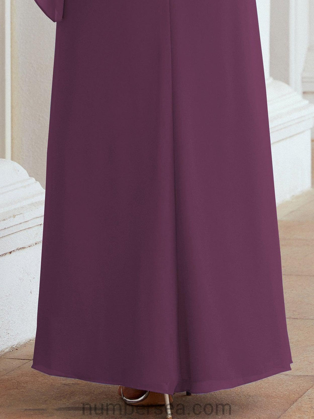 Vestido largo de fiesta formal Sunderly para la madre de la novia con capa de volantes SY28026