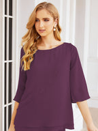 Baoleely Élégante robe mère de la mariée 2 pièces, grande taille, pantalon, volants, couches argentées, peignoir 28064