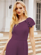 Baoleely Women's One Shoulder Long Jumpsuit Formal Evening Dress Long Bridesmaid Dresses Pants Wedding Party 28034