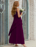 Vestido largo de gasa de talla grande para la madre de la novia, vestido de gala para dama de honor, vestido de graduación SY28019