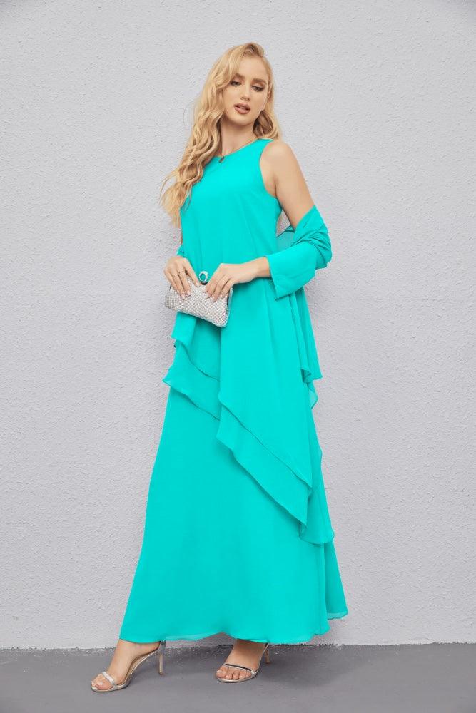 Vestidos de madre de la novia con cárdigan ligero abierto al frente, vestido formal de fiesta 28081 