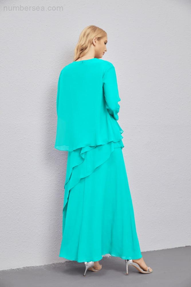 Vestidos de madre de la novia con cárdigan ligero abierto al frente, vestido formal de fiesta 28081 