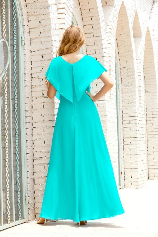 Vestido Baoleely para la madre de la novia, talla grande, escote en V, largo hasta el suelo, formal, para invitada de boda 28020