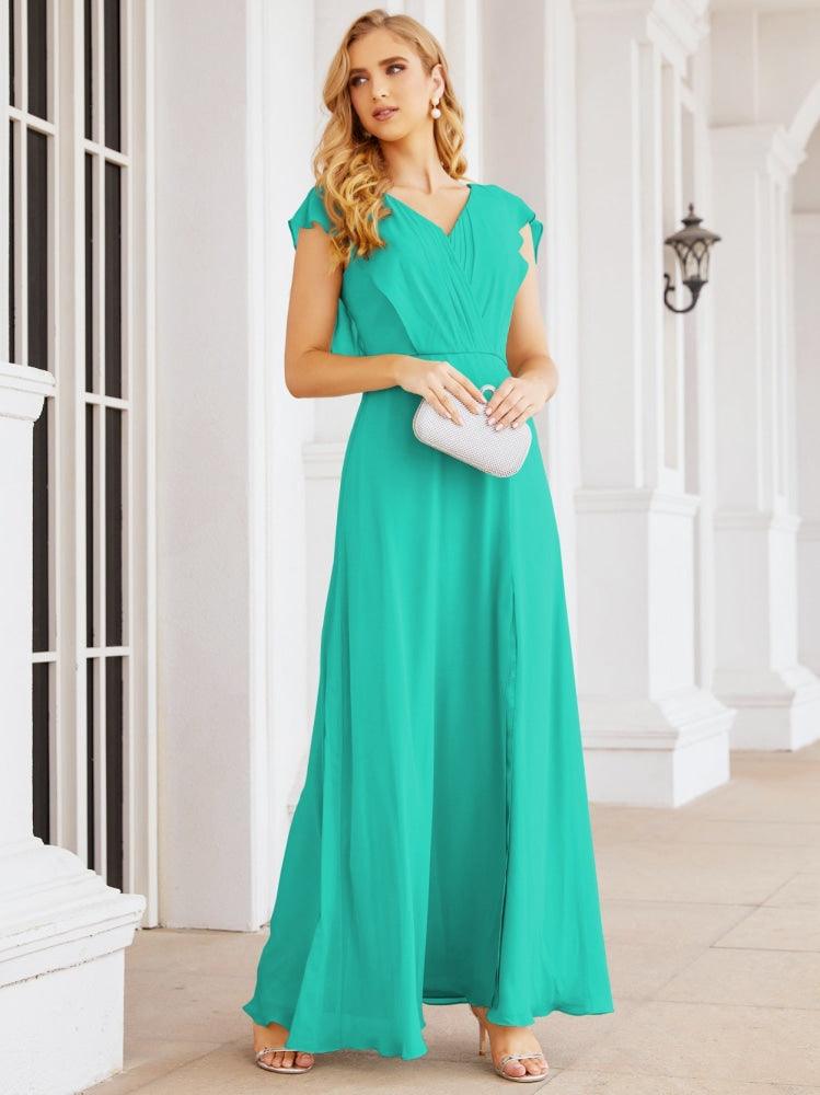 Vestidos de dama de honor Sunderly, vestido de gala formal con capa, vestido con espalda descubierta para la madre de la novia SY28058 