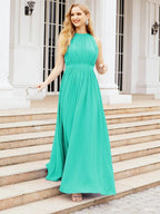 Baoleely Halter Bridesmaid Dress Empire Waist Formal Evening Prom Gown for Mother of The Bride 28030