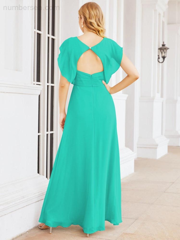Robe de demoiselle d'honneur Sunnderly, robe de bal formelle à cape, robe dos nu pour la mère de la mariée SY28058 