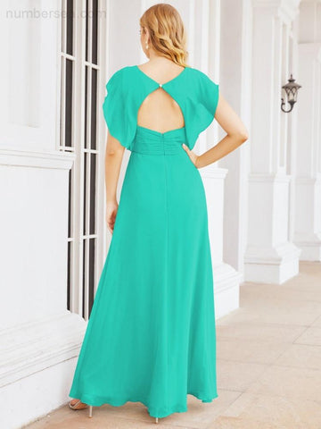 Robe de demoiselle d'honneur Sunnderly, robe de bal formelle à cape, robe dos nu pour la mère de la mariée SY28058 