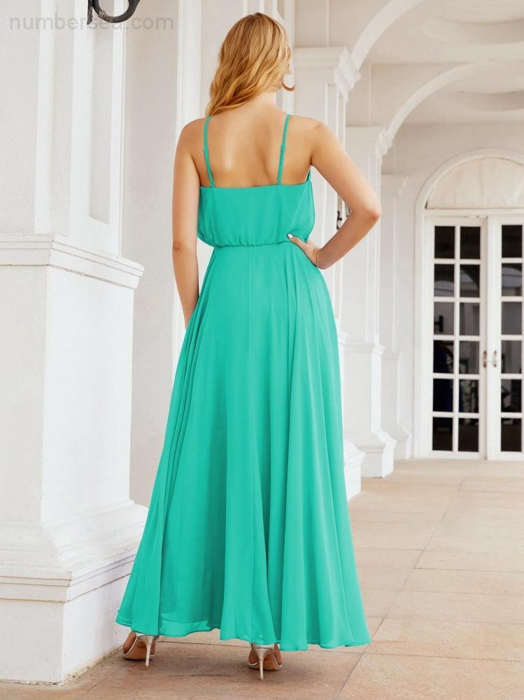 Baoleely  Halter Long Bridesmaid Dresses Formal A line Juniors Dress 28029