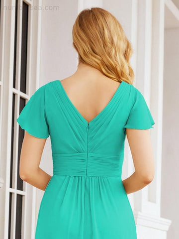 Baoleely Formal Prom Gowns for Mother of The Bride Cap Sleeves Bridesmaid Dress 28047