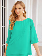 Baoleely Élégante robe mère de la mariée 2 pièces, grande taille, pantalon, volants, couches argentées, peignoir 28064
