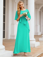 Vestido largo de fiesta formal Sunderly para la madre de la novia con capa de volantes SY28026