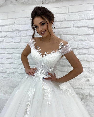Gorgeous Women's Wedding Dresses A-Line 3D Lace Applique Bohemian Bridal Gowns Princess Formal Beach Party Sexy V-Neck 2023 Robe