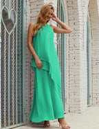 Vestido largo de gasa de talla grande para la madre de la novia, vestido de gala para dama de honor, vestido de graduación SY28019