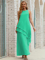 Vestido largo de gasa de talla grande para la madre de la novia, vestido de gala para dama de honor, vestido de graduación SY28019