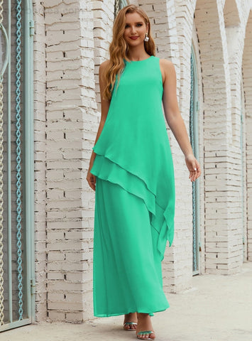 Vestido largo de gasa de talla grande para la madre de la novia, vestido de gala para dama de honor, vestido de graduación SY28019