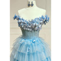 Vestido de fiesta formal de tul, glamuroso y dramático, sin mangas, con hombros descubiertos y corte A