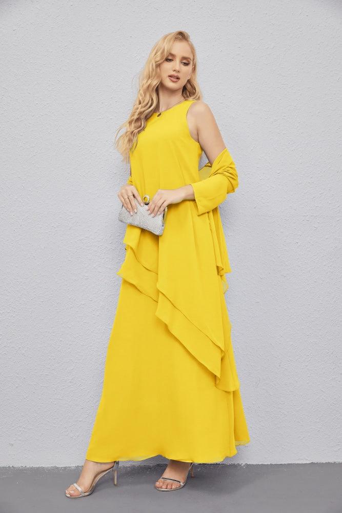 Vestidos de madre de la novia con cárdigan ligero abierto al frente, vestido formal de fiesta 28081 