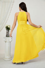 Robe de soirée formelle Baoleely en mousseline de soie, col licou, longue, sans manches, robe de demoiselle d'honneur 2802 