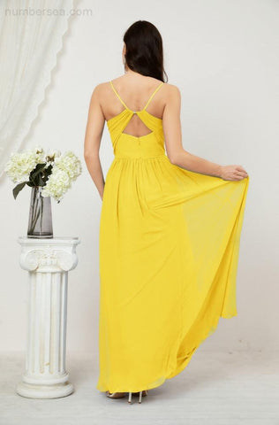 Vestidos de dama de honor con cuello alto Baoleely, de gasa, largos, corte en A, vestido formal de fiesta para boda, fiesta de noche 2801 