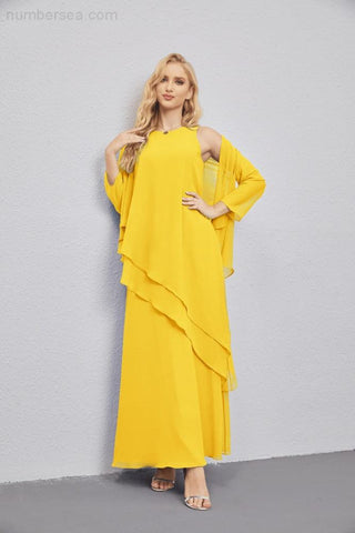 Vestidos de madre de la novia con cárdigan ligero abierto al frente, vestido formal de fiesta 28081 