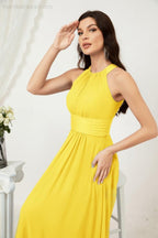 Robe de soirée formelle Baoleely en mousseline de soie, col licou, longue, sans manches, robe de demoiselle d'honneur 2802 