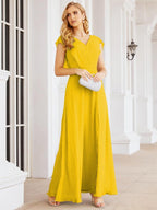 Robe de demoiselle d'honneur Sunnderly, robe de bal formelle à cape, robe dos nu pour la mère de la mariée SY28058 