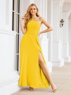 Baoleely One Shoulder Bridesmaid Dresses Long Formal Prom Gowns 28048