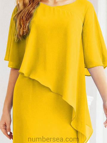 Vestido largo de fiesta formal Sunderly para la madre de la novia con capa de volantes SY28026