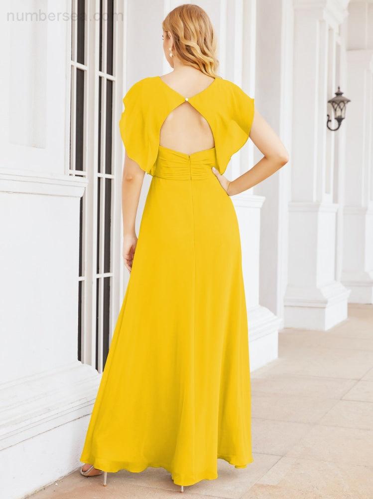 Robe de demoiselle d'honneur Sunnderly, robe de bal formelle à cape, robe dos nu pour la mère de la mariée SY28058 