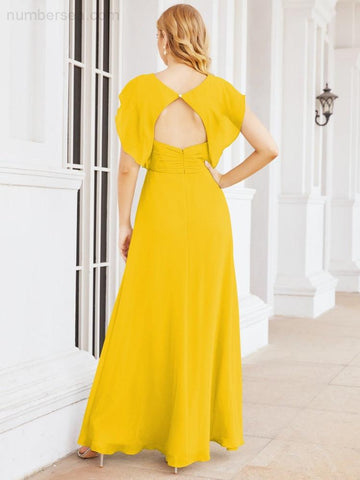 Robe de demoiselle d'honneur Sunnderly, robe de bal formelle à cape, robe dos nu pour la mère de la mariée SY28058 