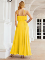 Baoleely  Halter Long Bridesmaid Dresses Formal A line Juniors Dress 28029