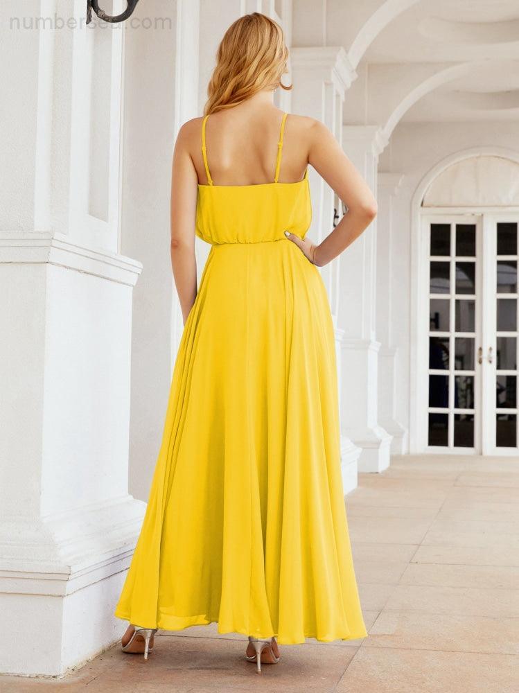 Baoleely  Halter Long Bridesmaid Dresses Formal A line Juniors Dress 28029