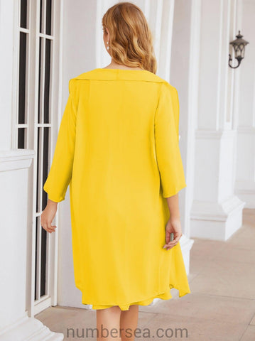 Vestidos de la madre de la novia de Sunderly, vestido de graduación, vestido plisado informal SY28065