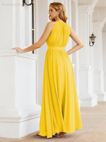 Baoleely Halter Bridesmaid Dress Empire Waist Formal Evening Prom Gown for Mother of The Bride 28030