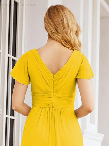 Baoleely Formal Prom Gowns for Mother of The Bride Cap Sleeves Bridesmaid Dress 28047