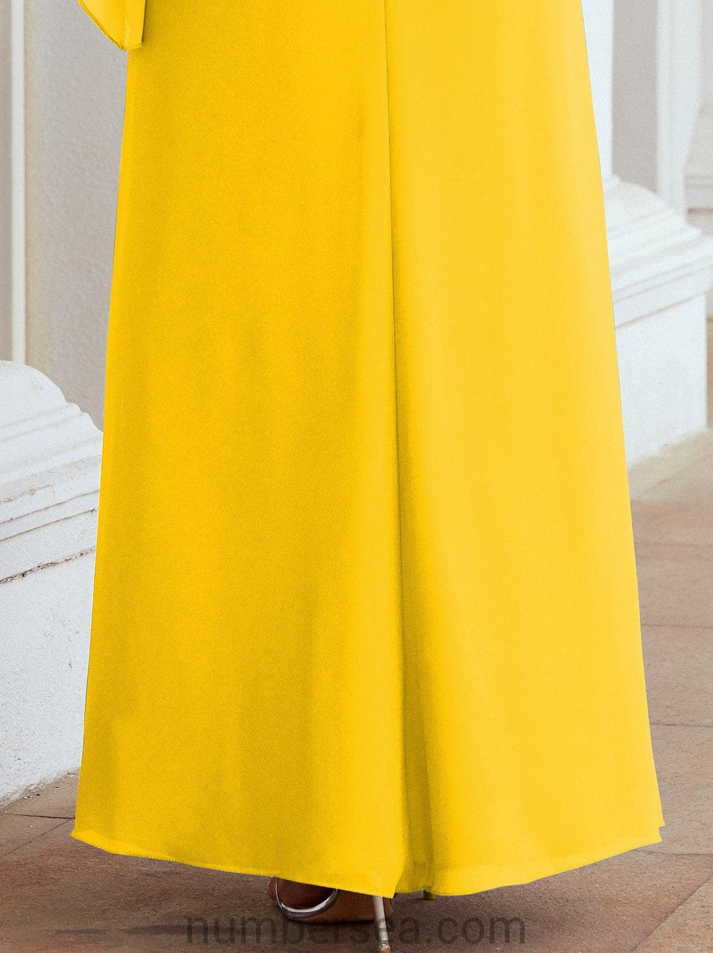 Vestido largo de fiesta formal Sunderly para la madre de la novia con capa de volantes SY28026