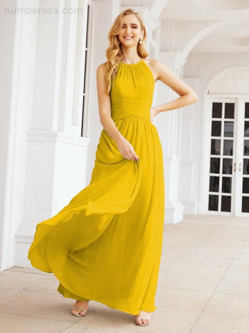 Baoleely Sleeveless Bridesmaid Dresses Long Prom Gown Zipper with Keyhole Back 28056