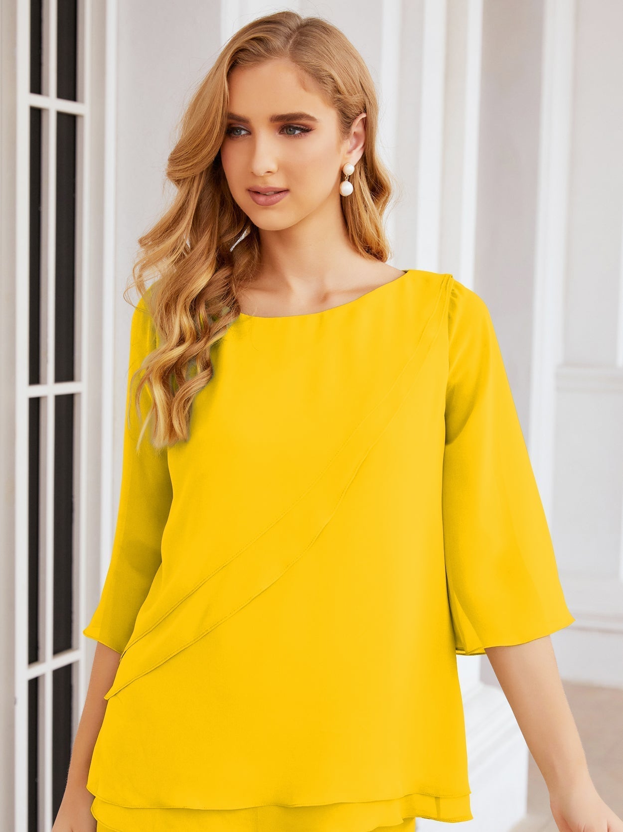 Baoleely Élégante robe mère de la mariée 2 pièces, grande taille, pantalon, volants, couches argentées, peignoir 28064