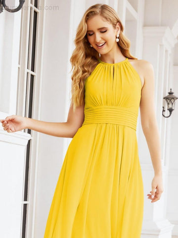 Vestidos de dama de honor Baoleely con escote tipo ojo de cerradura, sin mangas, para fiestas formales de noche y graduación 28043