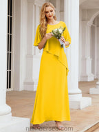 Vestido largo de fiesta formal Sunderly para la madre de la novia con capa de volantes SY28026