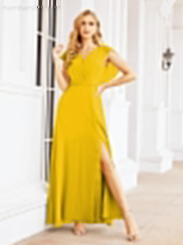 Robe de demoiselle d'honneur Sunnderly, robe de bal formelle à cape, robe dos nu pour la mère de la mariée SY28058 