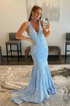 Robe de bal sirène à paillettes