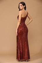 Long One Shoulder Formal Fitted Prom Dress