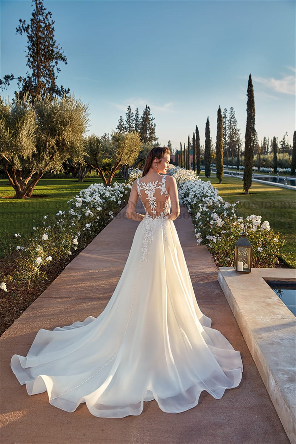Fancy Sleeveless Wedding Dress For Women Tank Sweetheart A-line Pleat Vestido De Noiva Made To Order Bride