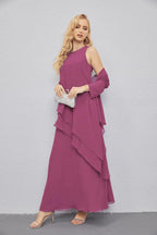 Vestidos de madre de la novia con cárdigan ligero abierto al frente, vestido formal de fiesta 28081 