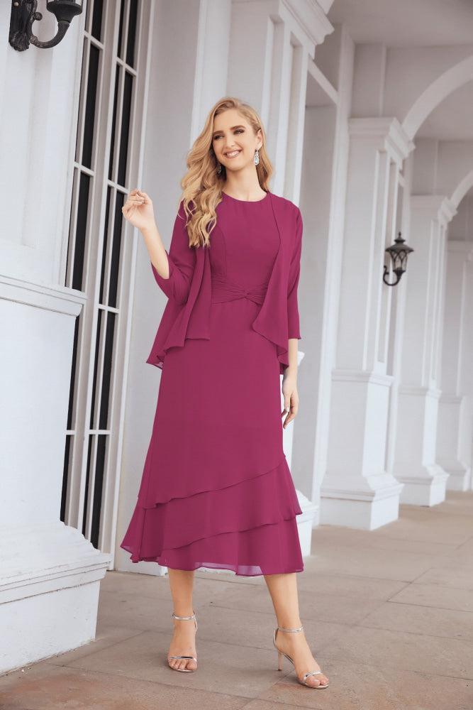 Robe de soirée deux pièces Sunnderly, coupe trapèze, pour la mère de la mariée, référence SY28072