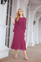 Robe de soirée deux pièces Sunnderly, coupe trapèze, pour la mère de la mariée, référence SY28072