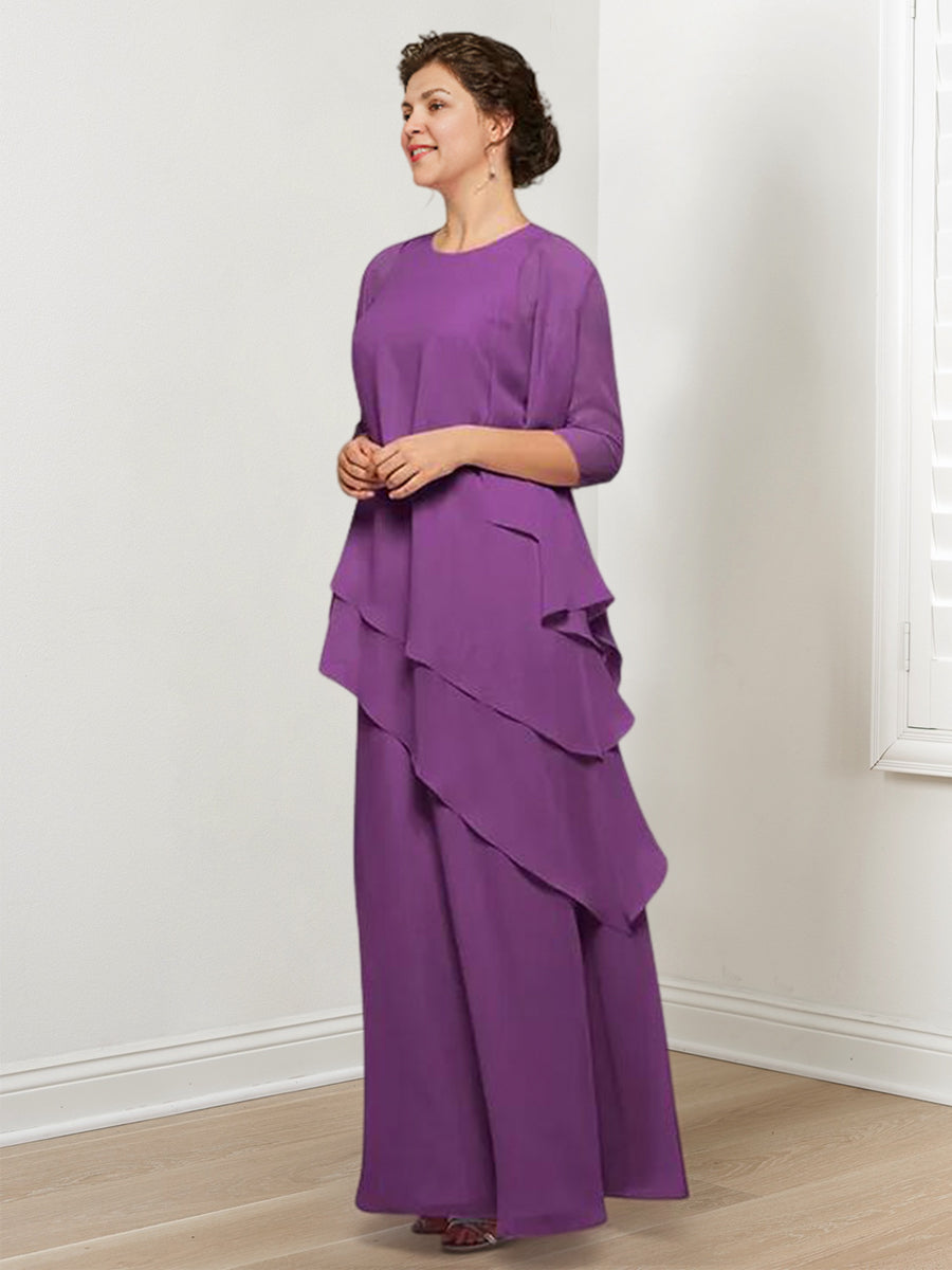 Robes de princesse/de coupe trapèze pour la mère de la mariée, avec volants et veste 